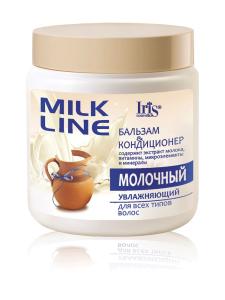 Бальзам-кондиционер для волос MILK line увлажнение упругие, мягкие молочные протеины, молочная кислота IRIS