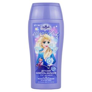 Шампунь-бальзам для волос для детей KIDSLAND Magic Lady питание не щиплет глазки гранат,банан,D-пантенол BITЭКС