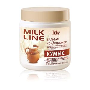 Бальзам-кондиционер для волос MILK line питание  молочные протеины, витамины А, Е, F IRIS