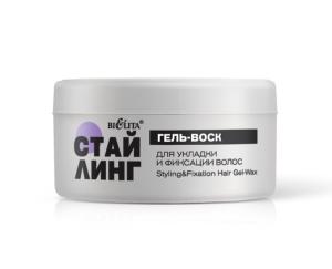 Гель-воск для укладки волос  Стайлинг  сильная фиксация придавая волосам форму, текстуру и блеск.  Белита
