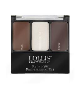 Тени для бровей LOLLIS Eyebrow Professional Set тон 02 Medium 5г Меркер Косметика/24/ОПТ