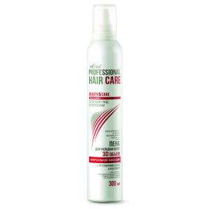 Пена для укладки волос Hair Care сверхсильная фиксация протеины шелка и кашемира Белита