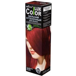 Бальзам для волос Lux Color тон 03 красное дерево  оттеночный  масла карите и оливы Белита