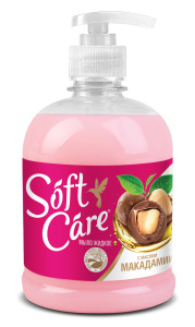 Мыло жидкое Soft Care с маслом макадамии, ROMAX, 500г.
