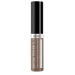 Гель-корректор для бровей Brow styler LUXVISAGE коричневый тон 03 мокаччино эффект «мокрых волосков»