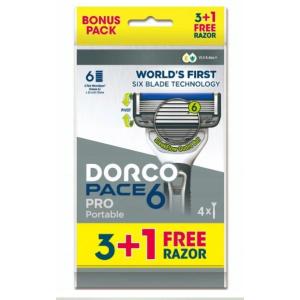 Станок PACE 6 PRO однораз ст 4шт (3+1 в ПОДАРОК)  плав головка с 5 лезвиями и увл.полос DORCO