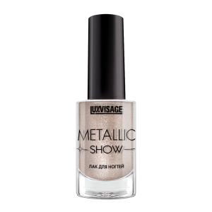 Лак для ногтей Metallic Show LUXVISAGE серебристый 302 платиновый блеск  эффект зеркального глянца