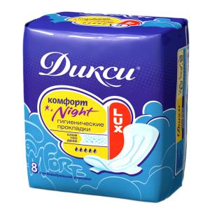 Прокладки гигиенические Комфорт  ночные Люкс    Дикси