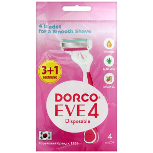 Станок одноразовый,с 4 лезвиями,плавающей головкой   3+1 в подарок DORCO КОРЕЯ, РЕСПУБЛИКА