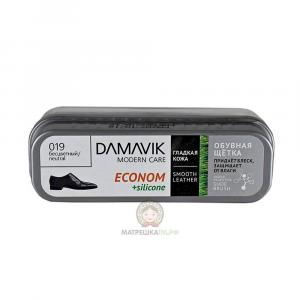 Обувная щетка Econom губка с пропиткой в футляре бесцветная DAMAVIK /96/М#