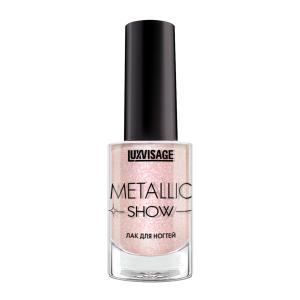 Лак для ногтей Metallic Show LUXVISAGE розовый 304 розовый кварц  эффект зеркального глянца