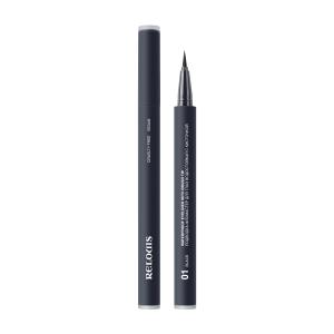 Подводка-фломастер для глаз водостойкая с кисточкой тон:01 black Relouis