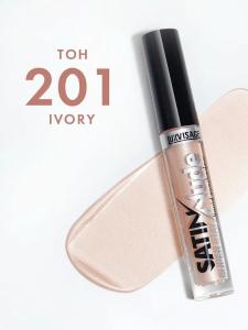 Тени для век жидкие SATIN LUXVISAGE бежевый 201 Ivory сатиновый финиш