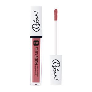 Губная помада жидкая Nude Matte Relouis оранжевый тон:12 тёплый коралловый нюд матовый эффект