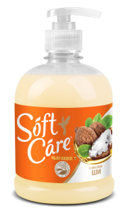 Мыло жидкое Soft Care с маслом карите, ROMAX, 500г.